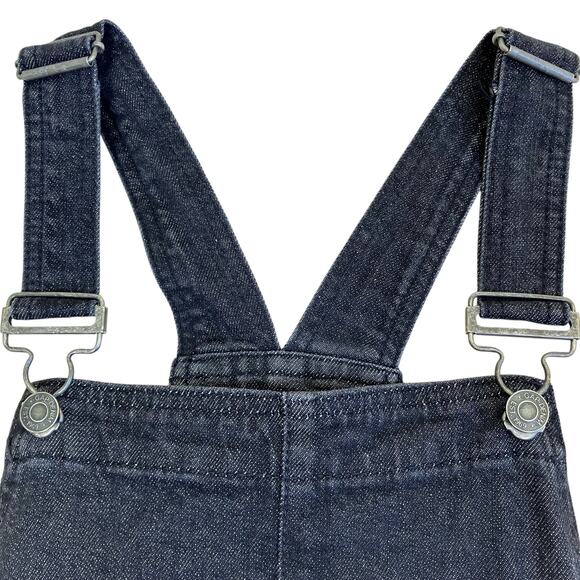 GAP Sz S Charcoal Black Maternity Denim Overalls Stretchy Adjustable Casual - Picture 6 of 16